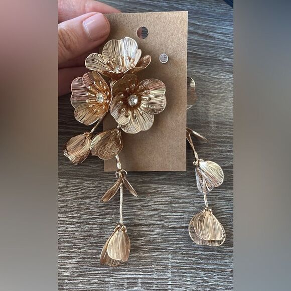 Flower earring drops A153 - Picture 4 of 5